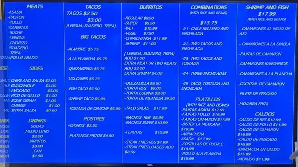 Menu photo 6 Tacos Michoacan American Canyon, CA