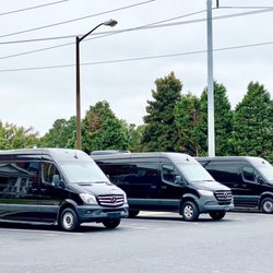 GF LUX - Premium Chauffeur Service - Luxury Van - Mercedes Sprinter. 11-14 passengers, with TV and usually with a small table.