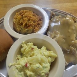 Country Kitchen - Special of the day: Turjey/dressing/gravy with potato salad and broccoli casserole~ roll on the side