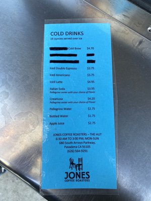 Menu photo 2 Jones Coffee Hut Pasadena, CA