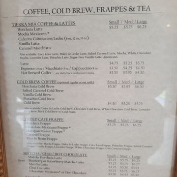 Tierra Mia Coffee - Menu as of March 2025 - Coffee & Tea Near Me - Long Beach, California Tierra Mia Coffee - Menu as of March 2025 - Coffee & Tea Near Me - Long Beach, California