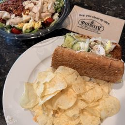 Farmhouse Salad with extra chicken and Ranch/ Vinaigrette dressing. Chicken Club 1/2 Farmhouse Salad with extra chicken and Ranch/ Vinaigrette dressing. Chicken Club 1/2
