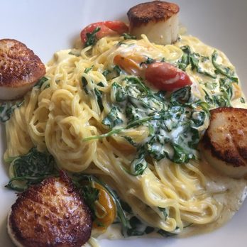 The Quarry Restaurant - Lemon Angel Hair Seared Diver Scallops | Lemon Crema | Cherry Tomato | Arugula - Italian Near Me - Hingham, Massachusetts The Quarry Restaurant - Lemon Angel Hair Seared Diver Scallops | Lemon Crema | Cherry Tomato | Arugula - Italian Near Me - Hingham, Massachusetts