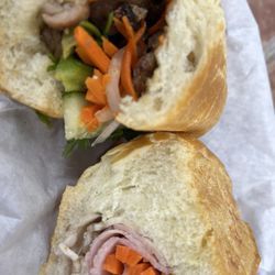 Old Saigon Pho Restaurant - Banh Mi Thit Nuong (BBQ pork) on top, Traditional on bottom