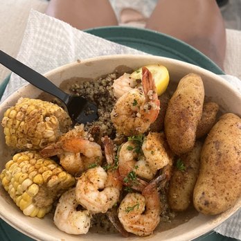 Mr. Shrimp Cajun Kitchen - Seafood bowl substituted with quinoa instead of white rice. Soo good - Cajun/Creole Near Me - Pompano Beach, Florida