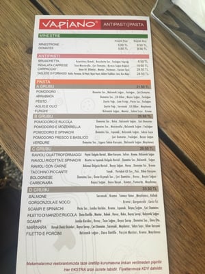 Menu photo 2 Vapiano Istanbul, 34 Menu photo 2 Vapiano Istanbul, 34