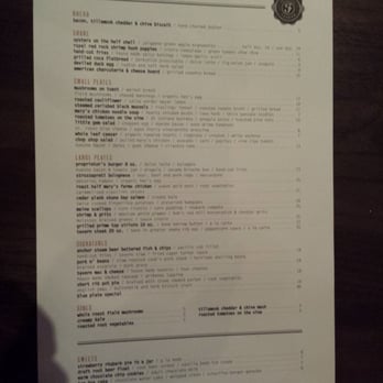 Fireside Tavern - 1 Side of the Menu - Bars Near Me - Costa Mesa, California