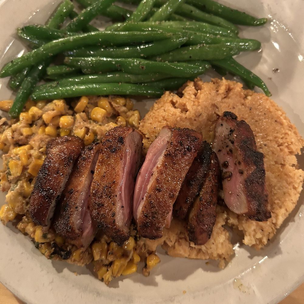 Smoked duck with perfect green beans Smoked duck with perfect green beans