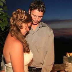 Smoky Mountain Cabin Weddings - This sunset wedding was performed in a very private cabin in Wears Valley.