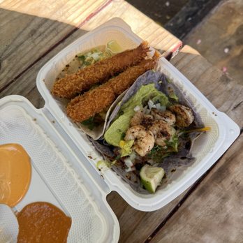Surf N Turf Tacos - Garlic Shrimp and Panko Shrimp - Mexican Near Me - Honolulu, Hawaii