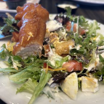 Gridiron Sportsbar - Beer battered chicken strips & side salad - Sports Bars Near Me - Tulsa, Oklahoma Gridiron Sportsbar - Beer battered chicken strips & side salad - Sports Bars Near Me - Tulsa, Oklahoma