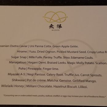Mugen - Menu - New American Near Me - Honolulu, Hawaii Mugen - Menu - New American Near Me - Honolulu, Hawaii