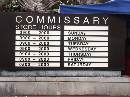 hickam commissary hours today