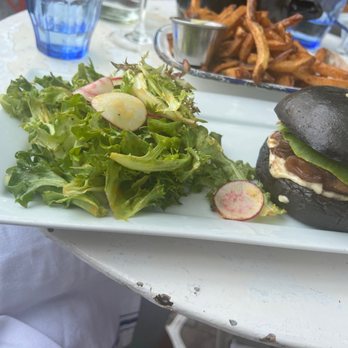 N 7 - Cheeseburger on squid ink bun - French Near Me - New Orleans, Louisiana N 7 - Cheeseburger on squid ink bun - French Near Me - New Orleans, Louisiana