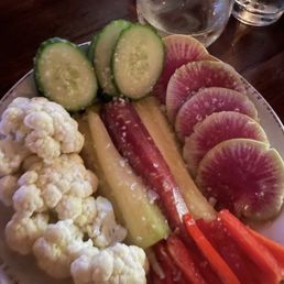 Veggie Crudité. I asked for all veggies/no ricotta and they were great! Pair this with some wine + oysters Veggie Crudité. I asked for all veggies/no ricotta and they were great! Pair this with some wine + oysters
