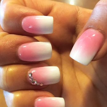 ChiChi Nails & Spa - Pink Ombré Acrylic Nails done by Paula - Nail Salons Near Me - Riverside, California
