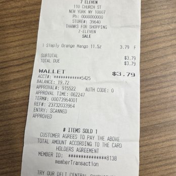 7-Eleven - I GOT RECEIPT(s)! - Convenience Stores Near Me - New York, New York