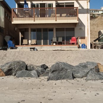 Sea Breeze - View of DP-095A (downstairs) from the water's edge at low tide. - Vacation Rentals Near Me - Carlsbad, California