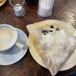 Blueberries and lemon crepe. Blueberries and lemon crepe.