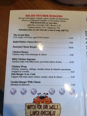 Menu photo 2 Relief Pitcher Seaside, OR