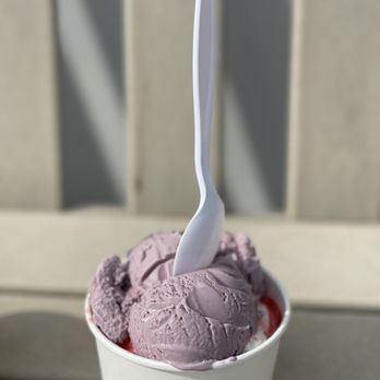Stillwells Riverwalk Ice Cream - Baby Size Cup 1 scoop of black raspberry & 1 scoop of strawberry cheesecake - Ice Cream & Frozen Yogurt Near Me - Exeter, New Hampshire Stillwells Riverwalk Ice Cream - Baby Size Cup 1 scoop of black raspberry & 1 scoop of strawberry cheesecake - Ice Cream & Frozen Yogurt Near Me - Exeter, New Hampshire