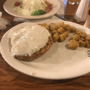 Cracker Barrel Old Country Store - Country fried steak, fried okra, tossed blue cheese salad - Breakfast & Brunch Near Me - Harriman, Tennessee