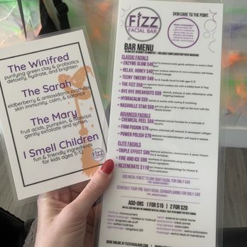Fizz Facial Bar - Halloween menu + facial menu - Skin Care Near Me - Nashville, Tennessee Fizz Facial Bar - Halloween menu + facial menu - Skin Care Near Me - Nashville, Tennessee