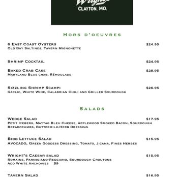 Wright’s Tavern - App Starters and Salads - Steakhouses Near Me - Clayton, Missouri Wright’s Tavern - App Starters and Salads - Steakhouses Near Me - Clayton, Missouri