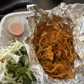 Thai Pepper Cuisine - stopped halfway into eating to take this photo. Pad Thai - Thai Near Me - San Diego, California