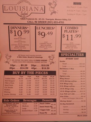 Menu photo 3 Louisiana Seafood Moreno Valley, CA
