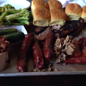 Fette Sau - Bacon, brisket, ribs, pulled pork and sausages with broccoli, baked beans and pickles - Barbeque Near Me - Brooklyn, New York Fette Sau - Bacon, brisket, ribs, pulled pork and sausages with broccoli, baked beans and pickles - Barbeque Near Me - Brooklyn, New York