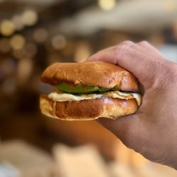 Le Pain Quotidien - Cheddar, Avocado & Tomato-Pepper Jam Breakfast Sandwich (without Cheddar)