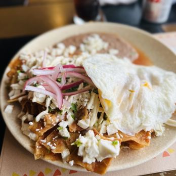 Los Chilaquiles - Chilaquiles with creamy Chipotle sauce - Mexican Near Me - Tijuana, BCN
