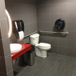 nice bathroom.  automatic trash can too.  sweet