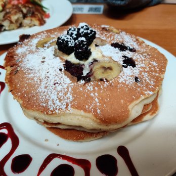 Orphan - Shareable banana blackberry pancakes - Breakfast & Brunch Near Me - Sacramento, California Orphan - Shareable banana blackberry pancakes - Breakfast & Brunch Near Me - Sacramento, California