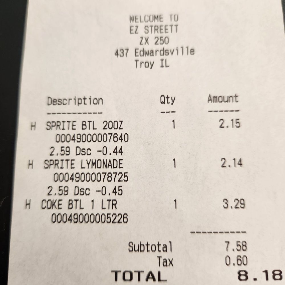 Troy ZX - receipt from 2 days ago - Convenience Stores Near Me - Troy, Illinois Troy ZX - receipt from 2 days ago - Convenience Stores Near Me - Troy, Illinois