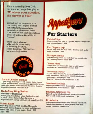 Menu photo 6 Amazing Joe's Grill Muncie, IN Menu photo 6 Amazing Joe's Grill Muncie, IN