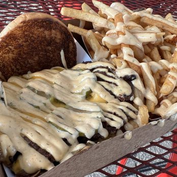 Burger 3000 - Oklahoma burger with seasoned fries - Burgers Near Me - Chatsworth, California