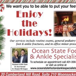 Ocean State Foot & Ankle Specialists - Husband & Wife team cover all foot and ankle medicine and surgery!