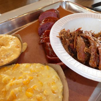 Killen's Barbecue - Sausage, pulled pork, creamed corn and mac cheese - Barbeque Near Me - Pearland, Texas Killen's Barbecue - Sausage, pulled pork, creamed corn and mac cheese - Barbeque Near Me - Pearland, Texas