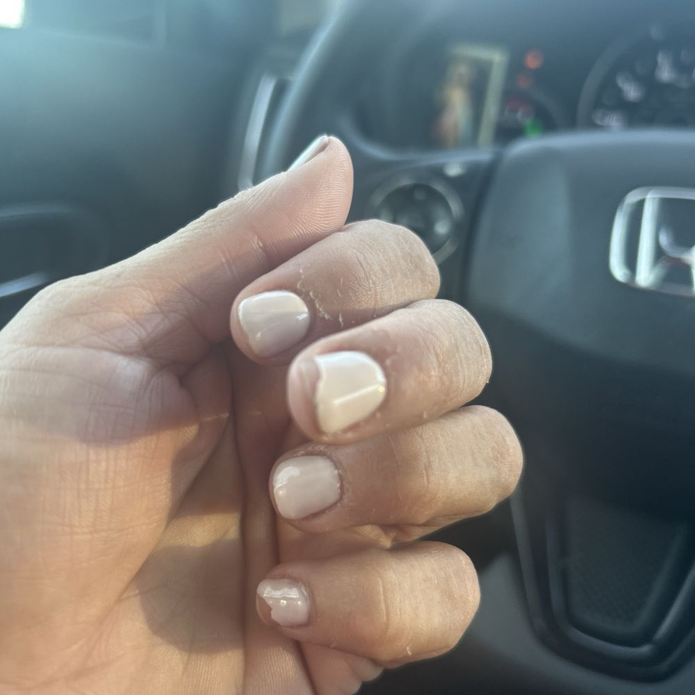 Next day after I got my mani gel peeling off Next day after I got my mani gel peeling off