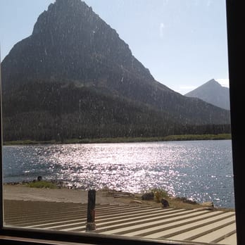 The Ptarmigan Dining Room - lake view from restaurant seat - Restaurants Near Me - Babb, Montana The Ptarmigan Dining Room - lake view from restaurant seat - Restaurants Near Me - Babb, Montana
