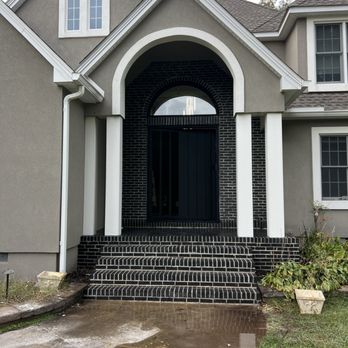 DeLeon Hardscapes & Constructions - Steps and front porch done by black bricks!. And columns replaced!. - Roofing Near Me - Salisbury , Maryland DeLeon Hardscapes & Constructions - Steps and front porch done by black bricks!. And columns replaced!. - Roofing Near Me - Salisbury , Maryland