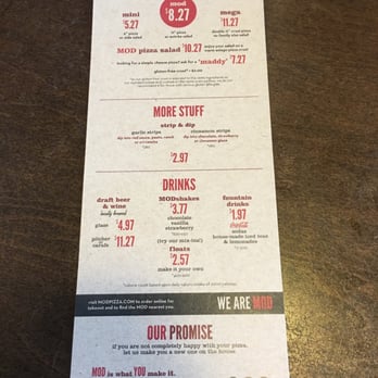 MOD Pizza - Menu part 2 of 2 - Pizza Near Me - Irvine, California