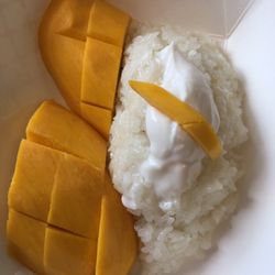 Sab - Mango Sticky Rice is a commonly found dessert in Thailand. This special is only served until mango season is over. Get it while it lasts!