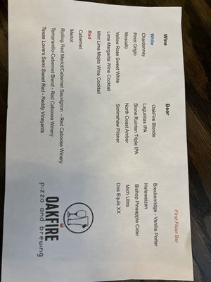 Menu photo 2 OakFire Pizza And Brewing Belton, TX Menu photo 2 OakFire Pizza And Brewing Belton, TX