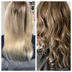 Dimensional brunette before and after