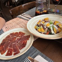 Iberian Ham and a mixed salad