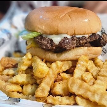 Take The Wheel Restaurant - Double meat cheeseburger with fries - American Near Me - Houston, Texas Take The Wheel Restaurant - Double meat cheeseburger with fries - American Near Me - Houston, Texas