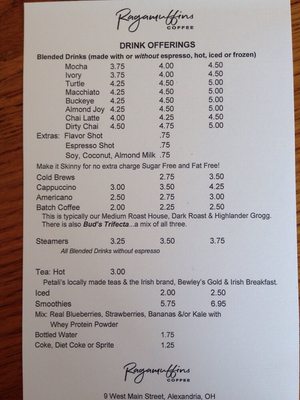 Menu photo 5 Ragamuffins Coffee Alexandria, OH
